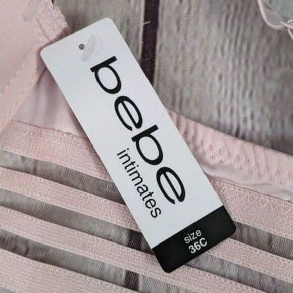 NWT Bebe Logo Pink Mesh-Band Underwire Push-Up Bra - Picture 10 of 11